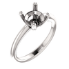 14K Gold Round Cut Solitaire Ring Setting - Double Claw Style Ring Mounting