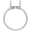 14K Gold Round Cabochon Cut Solitaire Ring Setting - Classic Style Ring Mounting