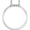 Sterling Silver Oval Cabochon Cut Solitaire Ring Setting - Classic Style Ring Mounting