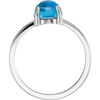 Sterling Silver Oval Cabochon Cut Solitaire Ring Setting - Classic Style Ring Mounting