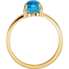 14K Gold Oval Cabochon Cut Solitaire Ring Setting - Classic Style Ring Mounting