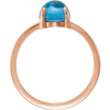 14K Gold Oval Cabochon Cut Solitaire Ring Setting - Classic Style Ring Mounting