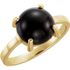 14K Gold Round Cabochon Cut Solitaire Ring Setting - Classic Style Ring Mounting