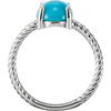 14K Gold Oval Cabochon Cut Solitaire Ring Setting - Rope Style Ring Mounting