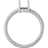14K Gold Oval Cabochon Cut Solitaire Ring Setting - Rope Style Ring Mounting