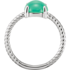 14K Gold Round Cabochon Cut Solitaire Ring Setting - Rope Style Ring Mounting