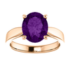 14K Gold Oval Cut Solitaire Ring Setting - Tapered Style Ring Mounting