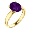 14K Gold Oval Cut Solitaire Ring Setting - Tapered Style Ring Mounting