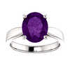 Sterling Silver Oval Cut Solitaire Ring Setting - Tapered Style Ring Mounting