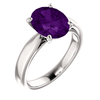 Sterling Silver Oval Cut Solitaire Ring Setting - Tapered Style Ring Mounting