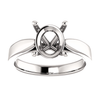 Sterling Silver Oval Cut Solitaire Ring Setting - Tapered Style Ring Mounting