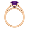 14K Gold Emerald Cut Solitaire Ring Setting - Tapered Style Ring Mounting