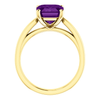14K Gold Emerald Cut Solitaire Ring Setting - Tapered Style Ring Mounting