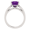 Sterling Silver Square/Princess Cut Solitaire Ring Setting - Tapered Style Ring Mounting