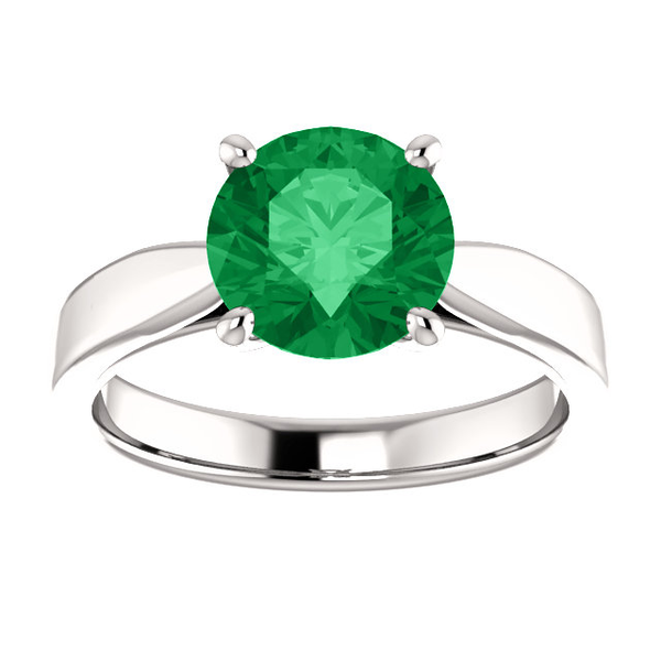 14K Gold Round Cut Solitaire Ring Setting - Tapered Style Ring Mounting 14K Gold Round Cut Solitaire Ring Setting - Tapered Style Ring Mounting