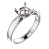 Sterling Silver Round Cut Solitaire Ring Setting - Tapered Style Ring Mounting