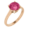 14K Gold Round Cut Solitaire Ring Setting - Braided Style Ring Mounting