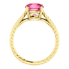 14K Gold Round Cut Solitaire Ring Setting - Braided Style Ring Mounting