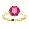 14K Gold Round Cut Solitaire Ring Setting - Braided Style Ring Mounting