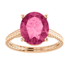 14K Gold Oval Cut Solitaire Ring Setting - Braided Style Ring Mounting