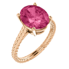 14K Gold Oval Cut Solitaire Ring Setting - Braided Style Ring Mounting