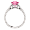 Sterling Silver Round Cut Solitaire Ring Setting - Braided Style Ring Mounting