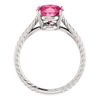 Sterling Silver Oval Cut Solitaire Ring Setting - Braided Style Ring Mounting