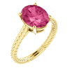 14K Gold Oval Cut Solitaire Ring Setting - Braided Style Ring Mounting