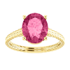 14K Gold Oval Cut Solitaire Ring Setting - Braided Style Ring Mounting