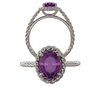 Sterling Silver Oval Cut Solitaire Ring Setting - Classic Lasso Rope Style Ring Mounting