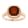 14K Gold Cushion Cut Solitaire Ring Setting - Lasso Rope Style Ring Mounting