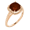 14K Gold Cushion Cut Solitaire Ring Setting - Lasso Rope Style Ring Mounting