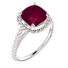 14K Gold Cushion Cut Solitaire Ring Setting - Lasso Rope Style Ring Mounting