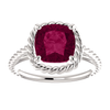 14K Gold Cushion Cut Solitaire Ring Setting - Lasso Rope Style Ring Mounting