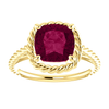 14K Gold Cushion Cut Solitaire Ring Setting - Lasso Rope Style Ring Mounting