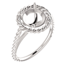 14K Gold Round Cut Solitaire Ring Setting - Classic Rope Lasso Style Ring Mounting