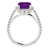 14K Gold Emerald Cut Solitaire Ring Setting - Lasso Rope Style Ring Mounting