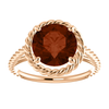 14K Gold Round Cut Solitaire Ring Setting - Classic Rope Lasso Style Ring Mounting