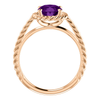 14K Gold Oval Cut Solitaire Ring Setting - Classic Lasso Rope Style Ring Mounting