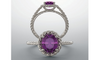 Sterling Silver Round Cut Solitaire Ring Setting - Classic Rope Lasso Style Ring Mounting
