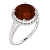 Sterling Silver Round Cut Solitaire Ring Setting - Classic Rope Lasso Style Ring Mounting