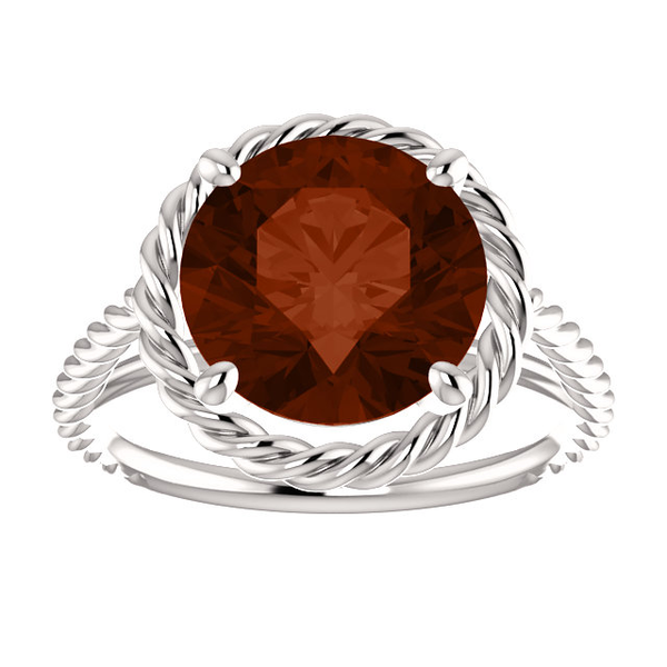 Sterling Silver Round Cut Solitaire Ring Setting - Classic Rope Lasso Style Ring Mounting Sterling Silver Round Cut Solitaire Ring Setting - Classic Rope Lasso Style Ring Mounting