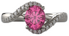 14K Gold Oval Cut w/ Diamond Ring Setting - Classic Bypass Style Ring Mounting