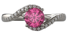 14K Gold Round Cut w/ Diamond Ring Setting - Classic Bypass Style Ring Mounting