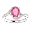 14K Gold Oval Cut w/ Diamond Ring Setting - Classic Bypass Style Ring Mounting
