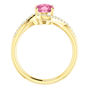 14K Gold Oval Cut w/ Diamond Ring Setting - Classic Bypass Style Ring Mounting