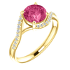 14K Gold Round Cut w/ Diamond Ring Setting - Classic Bypass Style Ring Mounting