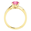 14K Gold Round Cut w/ Diamond Ring Setting - Classic Bypass Style Ring Mounting
