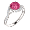 14K Gold Round Cut w/ Diamond Ring Setting - Classic Bypass Style Ring Mounting