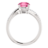 14K Gold Round Cut w/ Diamond Ring Setting - Classic Bypass Style Ring Mounting